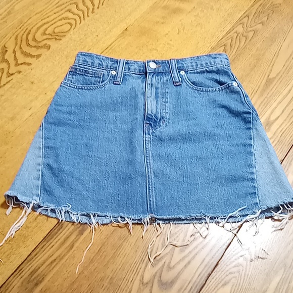 MADEWELL Womens Skirt SMALL? Denim Used Preowned Casual Work BLUE COTTON summer - Picture 1 of 6